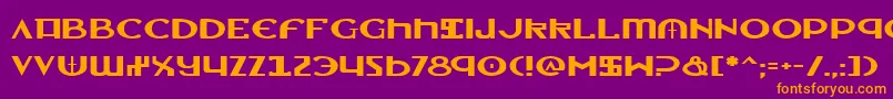 LionheartExpanded Font – Orange Fonts on Purple Background