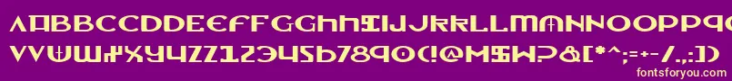 LionheartExpanded Font – Yellow Fonts on Purple Background