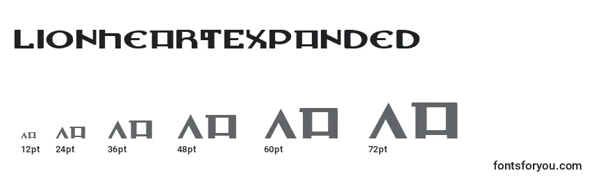 LionheartExpanded Font Sizes