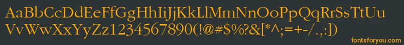 フォントGaramondRomanLight – 黒い背景にオレンジの文字