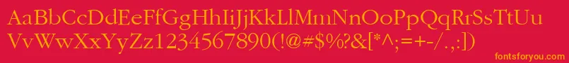 GaramondRomanLight Font – Orange Fonts on Red Background