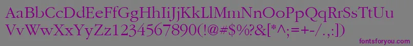 GaramondRomanLight Font – Purple Fonts on Gray Background