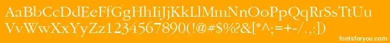 GaramondRomanLight Font – White Fonts on Orange Background