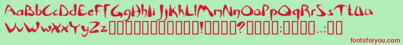 Rhino ffy-Schriftart – Rote Schriften auf grünem Hintergrund