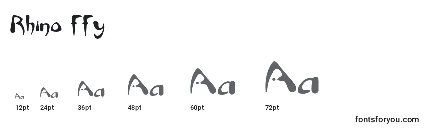 Размеры шрифта Rhino ffy