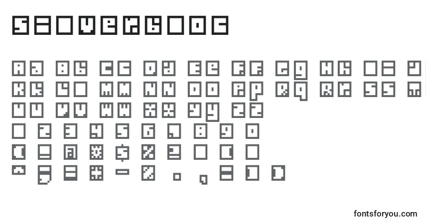 Czcionka Silverbloc – alfabet, cyfry, specjalne znaki