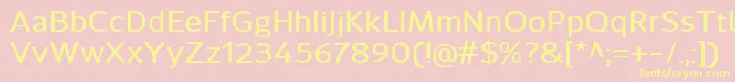 SavileDemibold Font – Yellow Fonts on Pink Background