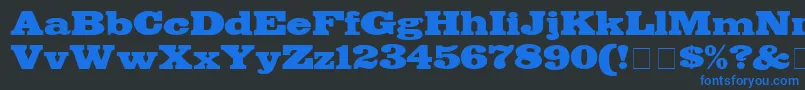 BodegaDisplaySsi-Schriftart – Blaue Schriften auf schwarzem Hintergrund