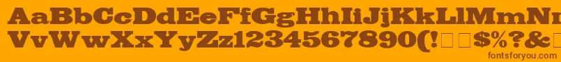 BodegaDisplaySsi-Schriftart – Braune Schriften auf orangefarbenem Hintergrund