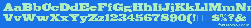 BodegaDisplaySsi Font – Green Fonts on Blue Background