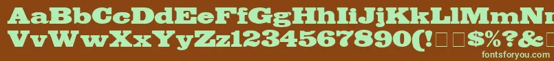 BodegaDisplaySsi Font – Green Fonts on Brown Background