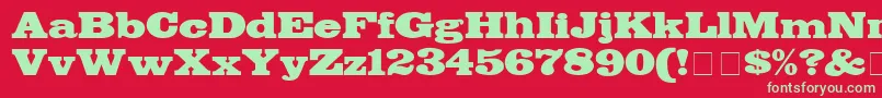 BodegaDisplaySsi-Schriftart – Grüne Schriften auf rotem Hintergrund