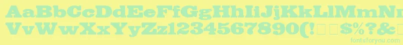 BodegaDisplaySsi Font – Green Fonts on Yellow Background