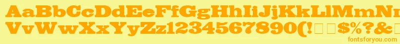 BodegaDisplaySsi Font – Orange Fonts on Yellow Background