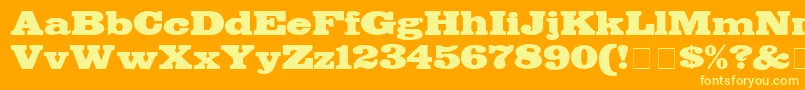 フォントBodegaDisplaySsi – オレンジの背景に黄色の文字