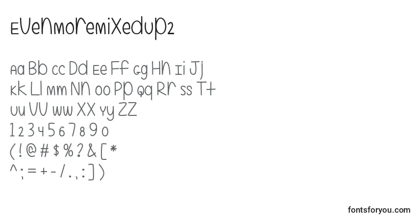 Czcionka EvenMoreMixedUp2 – alfabet, cyfry, specjalne znaki