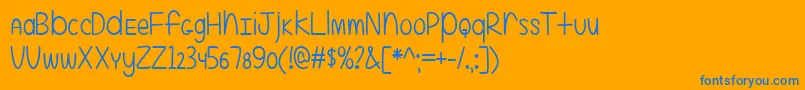 EvenMoreMixedUp2 Font – Blue Fonts on Orange Background