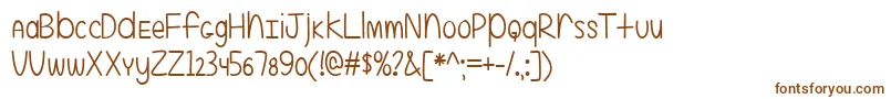 Шрифт EvenMoreMixedUp2 – коричневые шрифты на белом фоне