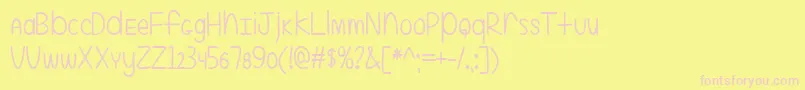 EvenMoreMixedUp2-Schriftart – Rosa Schriften auf gelbem Hintergrund