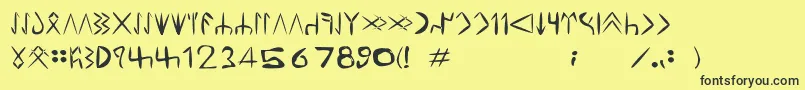 TuzlucaTdd Font – Black Fonts on Yellow Background