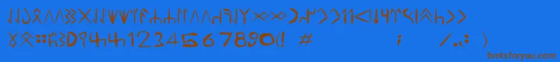 TuzlucaTdd Font – Brown Fonts on Blue Background