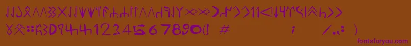 TuzlucaTdd Font – Purple Fonts on Brown Background