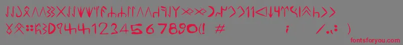 TuzlucaTdd Font – Red Fonts on Gray Background