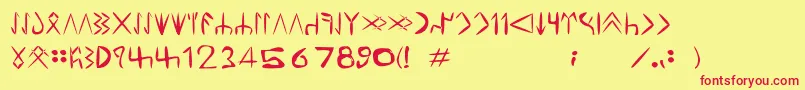 TuzlucaTdd Font – Red Fonts on Yellow Background
