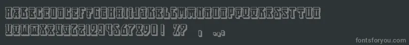 Fonte AttilaShadowregular – fontes cinzas em um fundo preto