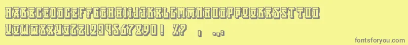 フォントAttilaShadowregular – 黄色の背景に灰色の文字