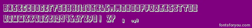 Fonte AttilaShadowregular – fontes verdes em um fundo violeta