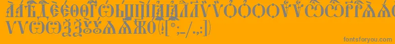 フォントStarouspenskayaCapsIeucs – オレンジの背景に灰色の文字