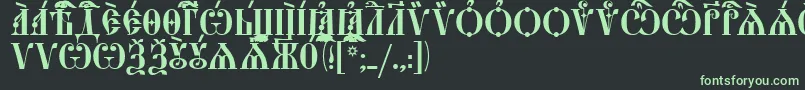Czcionka StarouspenskayaCapsIeucs – zielone czcionki na czarnym tle