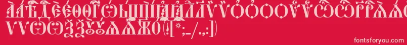 fuente StarouspenskayaCapsIeucs – Fuentes Rosadas Sobre Fondo Rojo