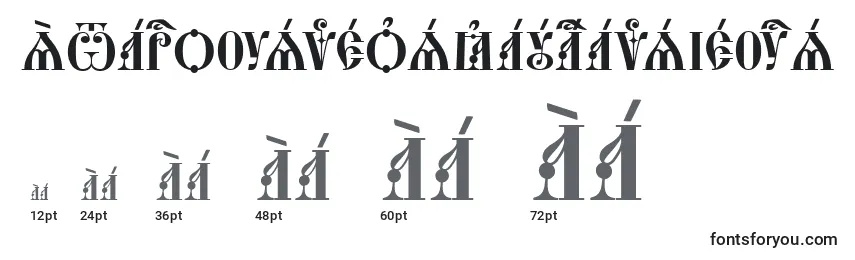 Размеры шрифта StarouspenskayaCapsIeucs