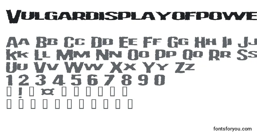 Шрифт Vulgardisplayofpower – алфавит, цифры, специальные символы