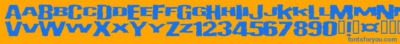 Vulgardisplayofpower Font – Blue Fonts on Orange Background