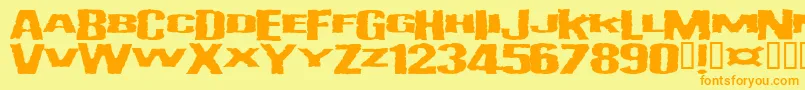 Vulgardisplayofpower Font – Orange Fonts on Yellow Background