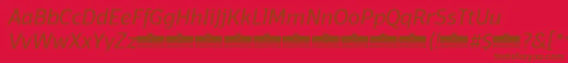 fuente DomotikaLightItalicTrial – Fuentes Marrones Sobre Fondo Rojo