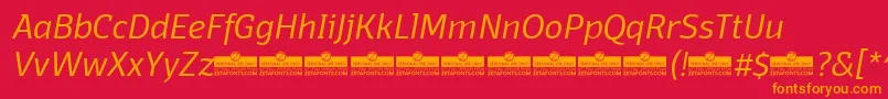 DomotikaLightItalicTrial Font – Orange Fonts on Red Background
