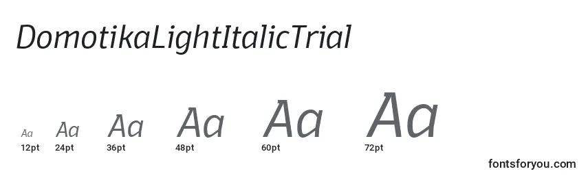 Größen der Schriftart DomotikaLightItalicTrial