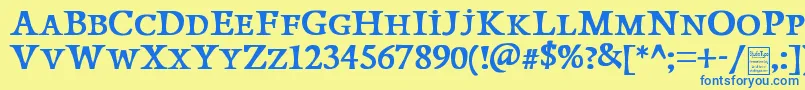 PapillonsDemo Font – Blue Fonts on Yellow Background