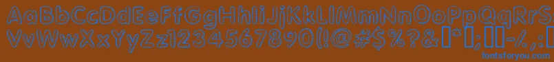 Glimstick Font – Blue Fonts on Brown Background