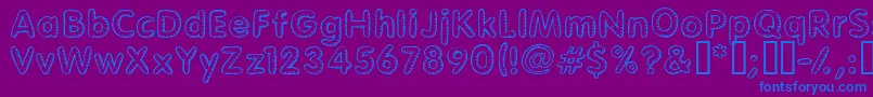 Glimstick-Schriftart – Blaue Schriften auf violettem Hintergrund