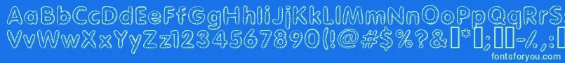 Glimstick Font – Green Fonts on Blue Background