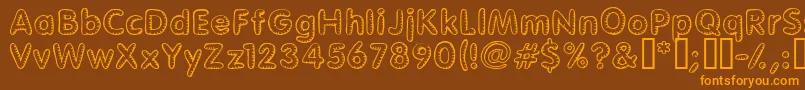 Glimstick-Schriftart – Orangefarbene Schriften auf braunem Hintergrund