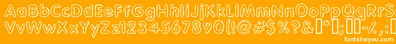 Glimstick-Schriftart – Weiße Schriften auf orangefarbenem Hintergrund