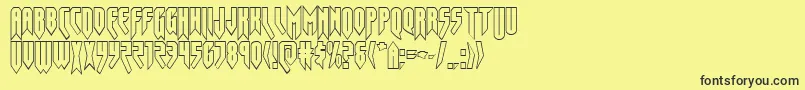 フォントOpusmagnusout – 黒い文字の黄色い背景