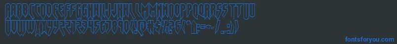フォントOpusmagnusout – 黒い背景に青い文字