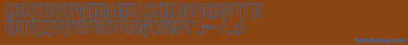 Opusmagnusout Font – Blue Fonts on Brown Background